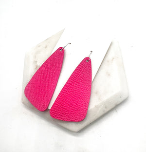 Hot Pink Leather Accent Earrings