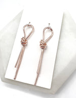 Rose Gold Knot Metal Earrings