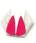 Hot Pink Leather Accent Earrings