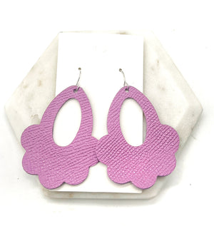Lilac Flourish Leather Earrings