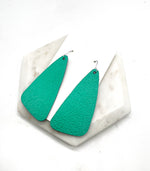 Green Leather Accent Earrings