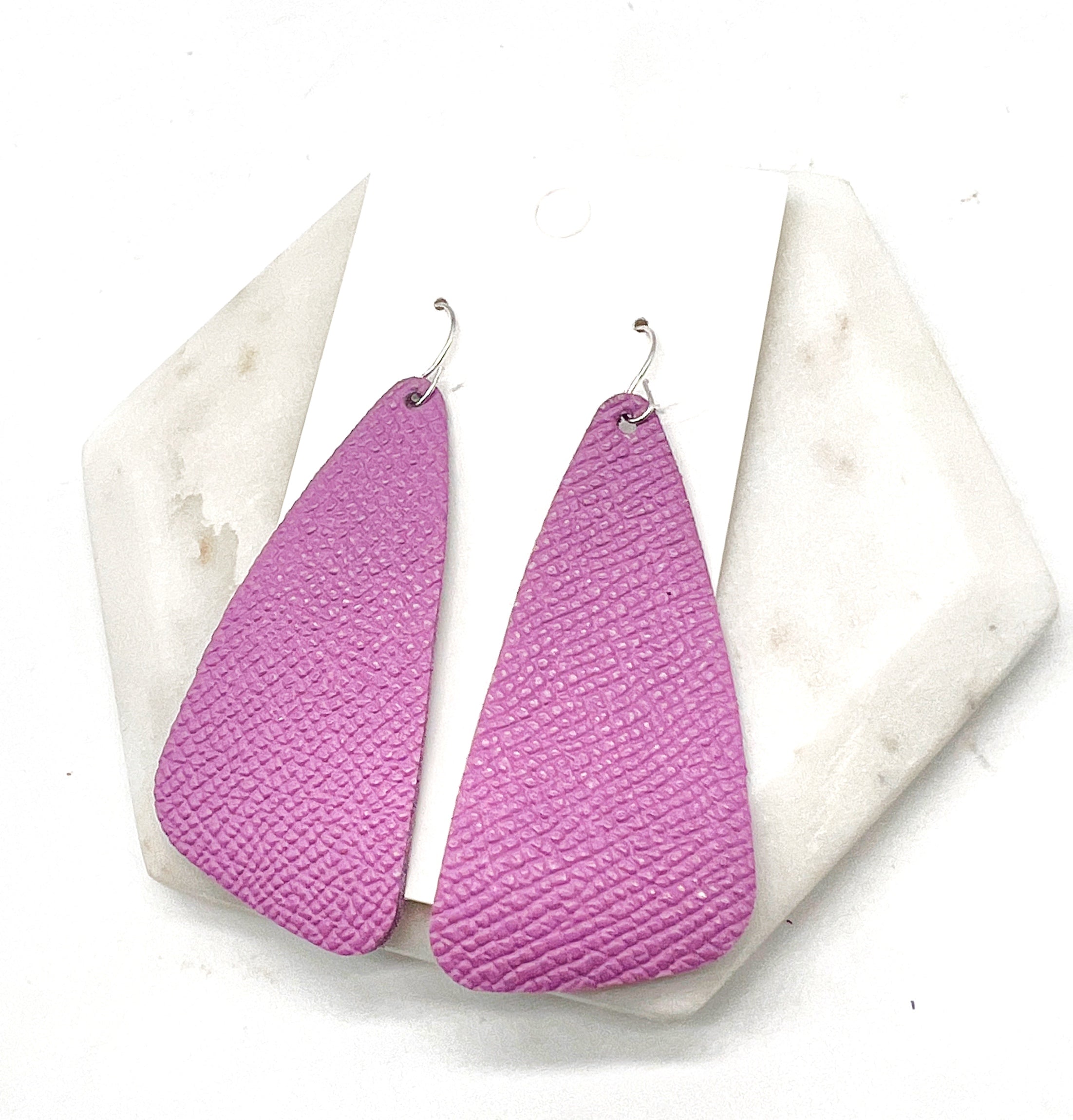 Lilac Leather Accent Earrings