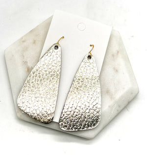 Gold Leather Accent Earrings