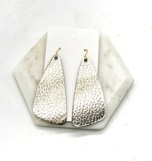 Gold Leather Accent Earrings