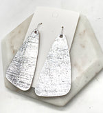 Silver Corkleather Accent Earrings