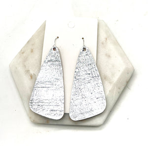 Silver Corkleather Accent Earrings