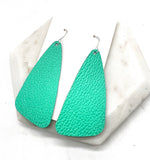 Seafoam Green Leather Accent Earrings