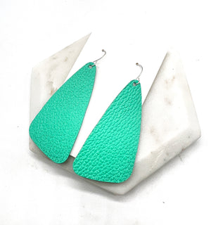 Seafoam Green Leather Accent Earrings