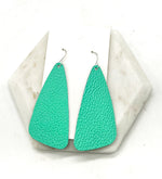 Seafoam Green Leather Accent Earrings