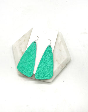 Seafoam Green Leather Accent Earrings