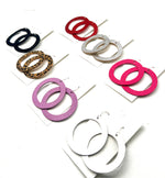 Hot Pink Leather Hoop Earrings