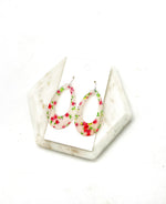 Floral Acrylic Teardrop Earrings