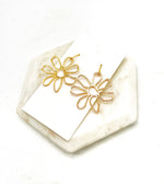 Gold Metal Flower Earrings