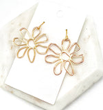 Gold Metal Flower Earrings