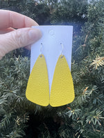 Yellow Leather Accent Earrings