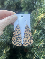 Leopard Corkleather Accent Earrings