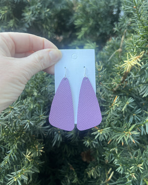 Lilac Leather Accent Earrings