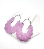 Lilac Dahlia Leather Earrings