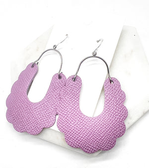 Lilac Dahlia Leather Earrings