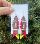 Chiefs Feather Boho Leather Earrings