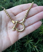 Gold Stainless Steel Buckle Necklace