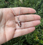 Silver Enamel Rhinestone Stainless Steel Football Necklace