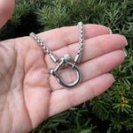 Silver Stainless Steel Buckle Necklace