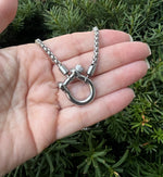 Silver Stainless Steel Buckle Necklace