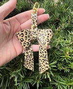 Cheetah Leather Bow Purse Bag Charm