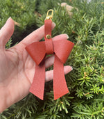 Rust Leather Bow Purse Bag Charm
