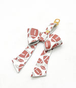 Football Pattern Leather Bow Purse Bag Charm