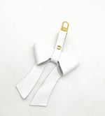 White Leather Bow Purse Bag Charm