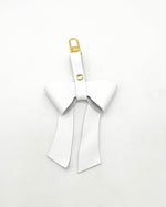 White Leather Bow Purse Bag Charm