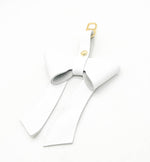 White Leather Bow Purse Bag Charm