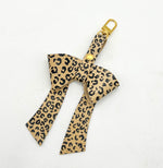 Cheetah Leather Bow Purse Bag Charm