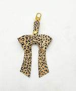 Cheetah Leather Bow Purse Bag Charm