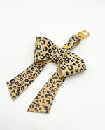 Cheetah Leather Bow Purse Bag Charm