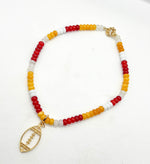 Chiefs Beaded Necklace with Interchangeable Football Pendant