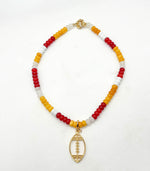 Chiefs Beaded Necklace with Interchangeable Football Pendant