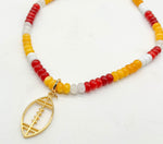 Chiefs Beaded Necklace with Interchangeable Football Pendant