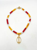 Chiefs Beaded Necklace with Interchangeable Football Pendant