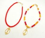 Chiefs Beaded Necklace with Interchangeable Football Pendant