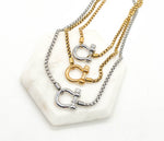 Silver Stainless Steel Buckle Necklace