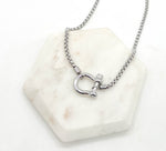 Silver Stainless Steel Buckle Necklace