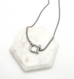 Silver Stainless Steel Buckle Necklace