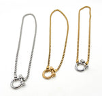 Silver Stainless Steel Buckle Necklace