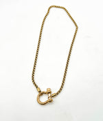 Gold Stainless Steel Buckle Necklace