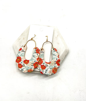 Poppy Dahlia Corkleather Earrings