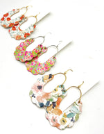 Lily Print Dahlia Corkleather Earrings