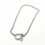 Silver Stainless Steel Buckle Necklace
